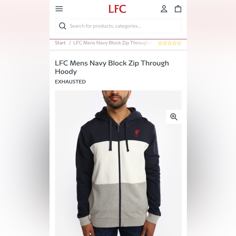 Liverpool Men's Zip Up Sweater